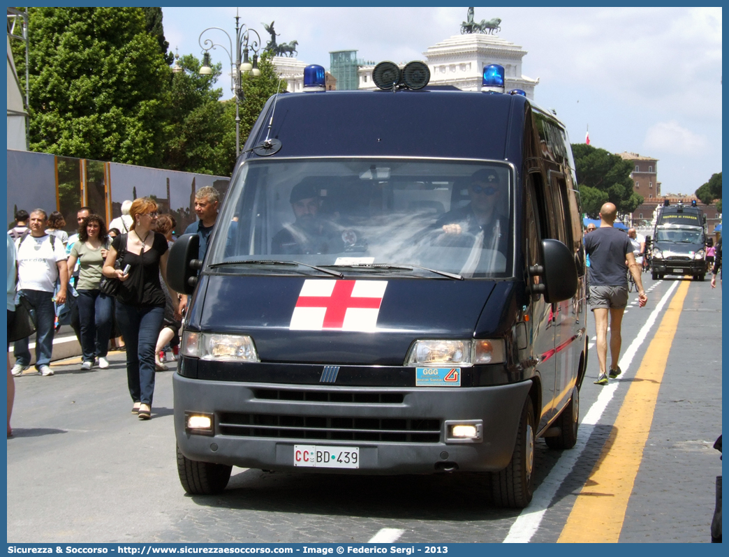 CC BD439
Arma dei Carabinieri
Servizio Sanitario
Fiat Ducato II serie
Allestitore GGG Elettromeccanica S.r.l.
Parole chiave: CC;C.C.;Arma;dei;Carabinieri;Servizio;Sanitario;Ambulanza;Autoambulanza;Fiat;Ducato;GGG;Elettromeccanica