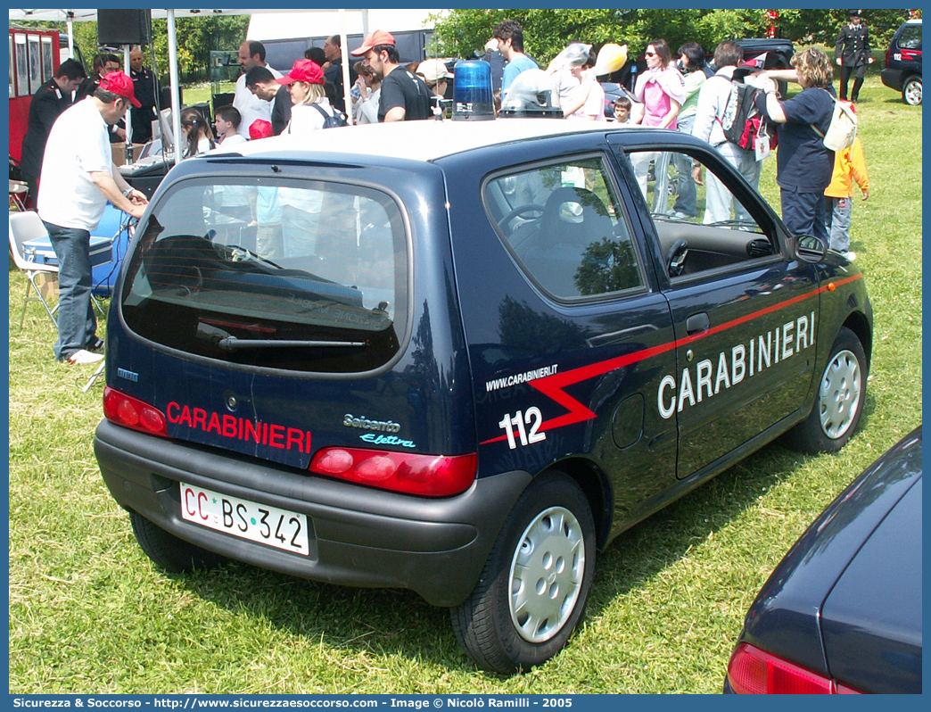 CC BS342
Arma dei Carabinieri
Fiat Seicento Elettra
Parole chiave: CCBS342;Arma dei Carabinieri;Fiat Seicento Elettra