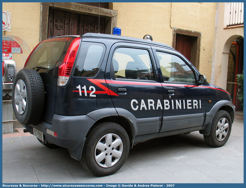 CC BT592
Arma dei Carabinieri
Daihatsu Terios II serie
Parole chiave: CCBT592;Arma dei Carabinieri;Daihatsu Terios II serie