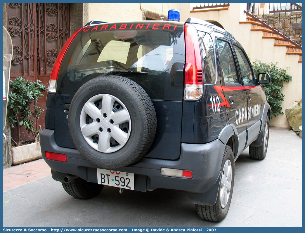 CC BT592
Arma dei Carabinieri
Daihatsu Terios II serie
Parole chiave: CCBT592;Arma dei Carabinieri;Daihatsu Terios II serie