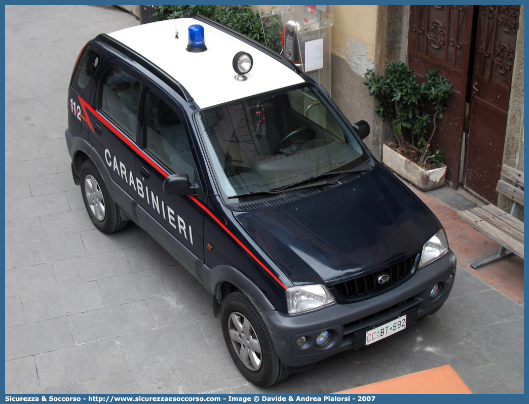 CC BT592
Arma dei Carabinieri
Daihatsu Terios II serie
Parole chiave: CCBT592;Arma dei Carabinieri;Daihatsu Terios II serie