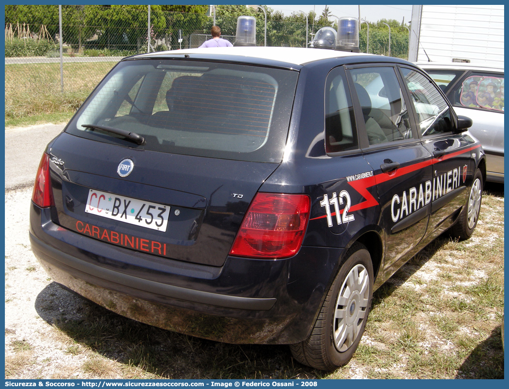 CC BX453
Arma dei Carabinieri
Fiat Stilo II serie
Parole chiave: CC;C.C.;Arma;dei;Carabinieri;Nucleo;Radiomobile;Radio;Mobile;Pattuglia;Pattuglie;Mobile;Mobili;di;Zona;Fiat;Stilo