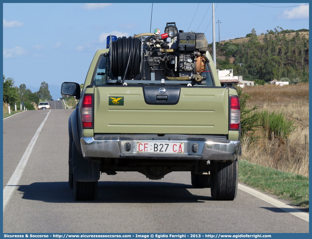 CFva B27 CA
Corpo Forestale
e di Vigilanza Ambientale
Regione Sardegna
Nissan Navara I serie restyling
Allestitore Amatori S.r.l.
Parole chiave: Corpo;Forestale;Vigilanza;Ambientale;Sardegna;CFVA;C.F.V.A.;Nissan;Navara