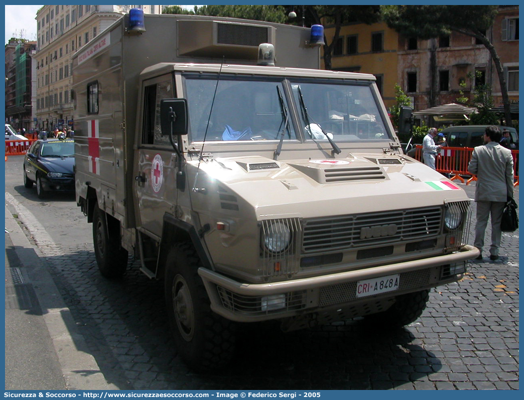 CRI A848A
Croce Rossa Italiana
Corpo Militare
Iveco VM 90
Allestitore Mussa & Graziano S.r.l.
Parole chiave: CRIM;C.R.I.M.;Croce;Rossa;Italiana;Corpo;Militare;Iveco;VM90;VM;90;Mussa;Graziano