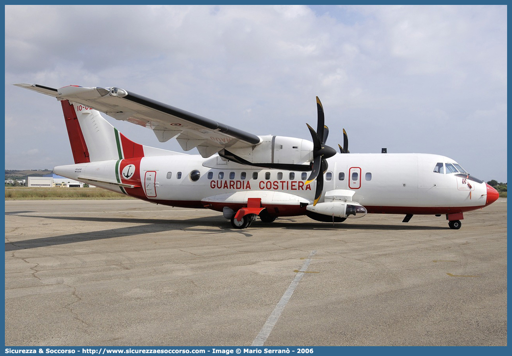 10-02
Corpo delle Capitanerie di Porto
Guardia Costiera 
Alenia Aeronautica ATR400-42 MP
Parole chiave: CP;GC;C.P.;G.C.;Guardia;Costiera;Guardia Costiera;Capitaneria di Porto;Alenia;Aeronautica;ATR400;42MP