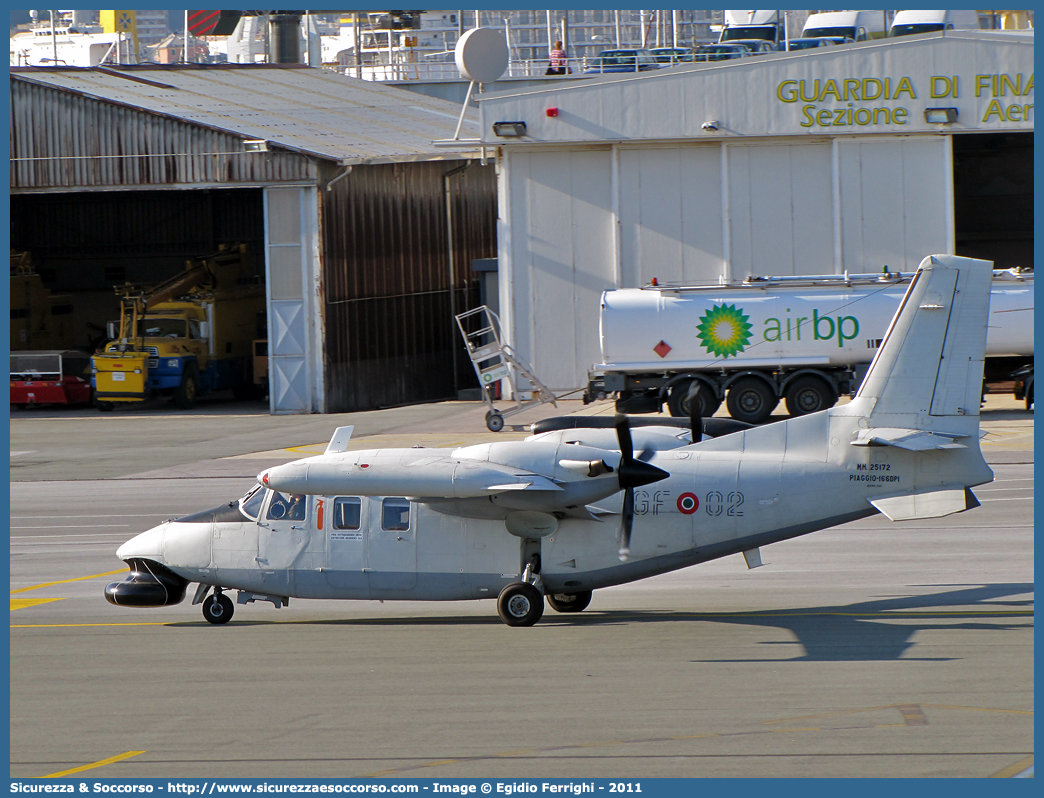 MM25172 / GF 02
Guardia di Finanza
R.O.A.N. Componente Aerea
Piaggio P166 DP1
Parole chiave: GdiF;G.D.F.;GDF;Guardia di Finanza;R.O.A.N.;ROAN;Componente Aerea;Piaggio;P166 DP1;02