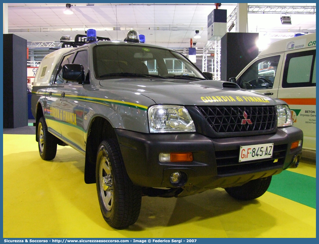 GdiF 845AZ
Guardia di Finanza
S.A.G.F.
Mitsubishi L200 III serie restyling
Parole chiave: GdiF;G.D.F.;GDF;Guardia di Finanza;S.A.G.F.;SAGF;Soccorso Alpino;Mitsubishi;L200 III serie;845AZ