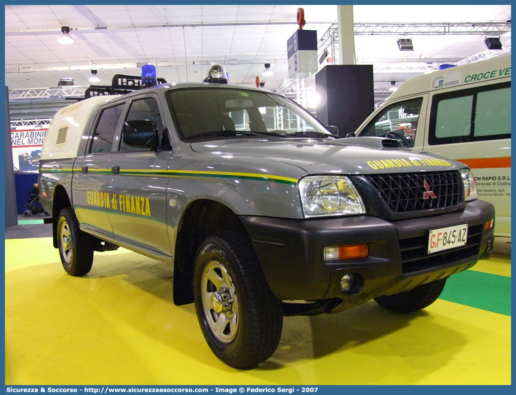 GdiF 845AZ
Guardia di Finanza
S.A.G.F.
Mitsubishi L200 III serie restyling
Parole chiave: GdiF;G.D.F.;GDF;Guardia di Finanza;S.A.G.F.;SAGF;Soccorso Alpino;Mitsubishi;L200 III serie;845AZ