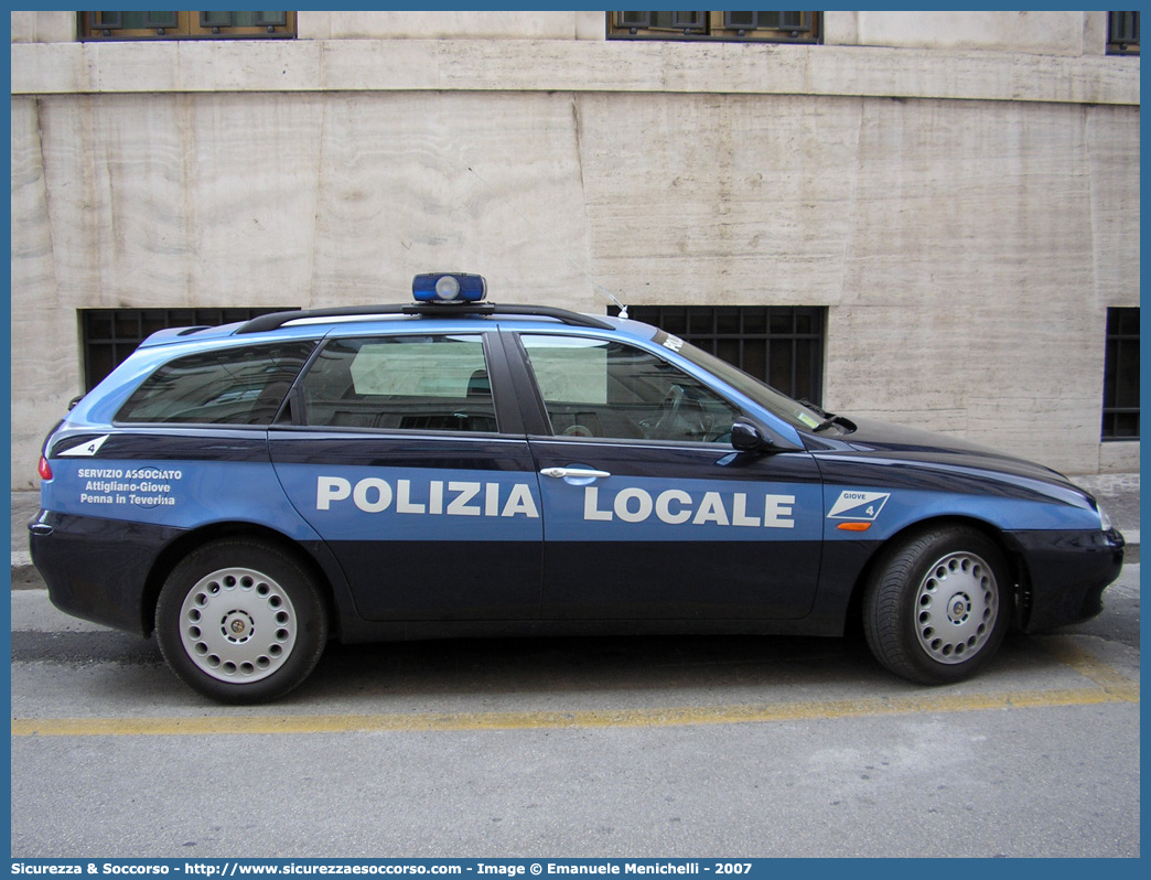 Polizia Locale YA009AC
Polizia Locale
Comune di Giove
Alfa Romeo 156 Sportwagon I serie
Parole chiave: Polizia;Locale;Municipale;Giove;Alfa Romeo;156;Sportwagon;YA009AC