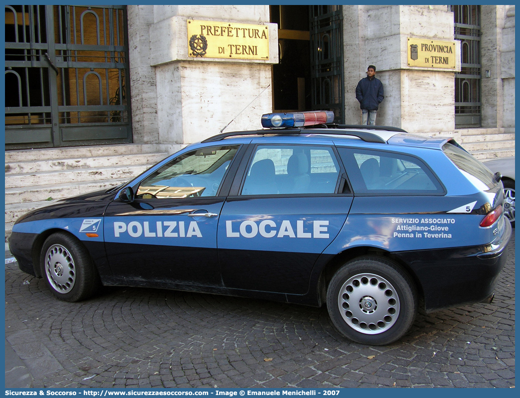 Polizia Locale YA008AC
Polizia Locale
Comune di Penna in Teverina
Alfa Romeo 156 Sportwagon I serie
Parole chiave: Polizia;Locale;Municipale;Giove;Alfa Romeo;156;Sportwagon;YA008AC