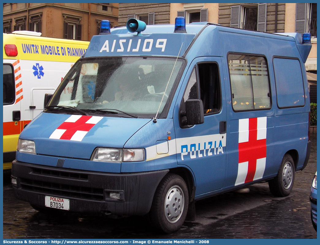 Polizia B0734
Polizia di Stato
Servizio Sanitario
Fiat Ducato II serie
Parole chiave: Polizia di Stato;Polizia;PS;Servizio Sanitario;Fiat;Ducato II serie;Ambulanza;B0734