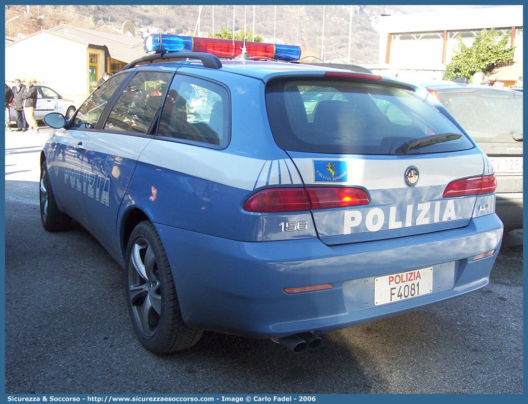 Polizia F4081
Polizia di Stato
Polizia Stradale
Alfa Romeo 156 Q4 Sportwagon II serie
Parole chiave: Polizia di Stato;Polizia;PS;Polizia Stradale;Alfa Romeo;Q4 SportWagon II serie;F4081