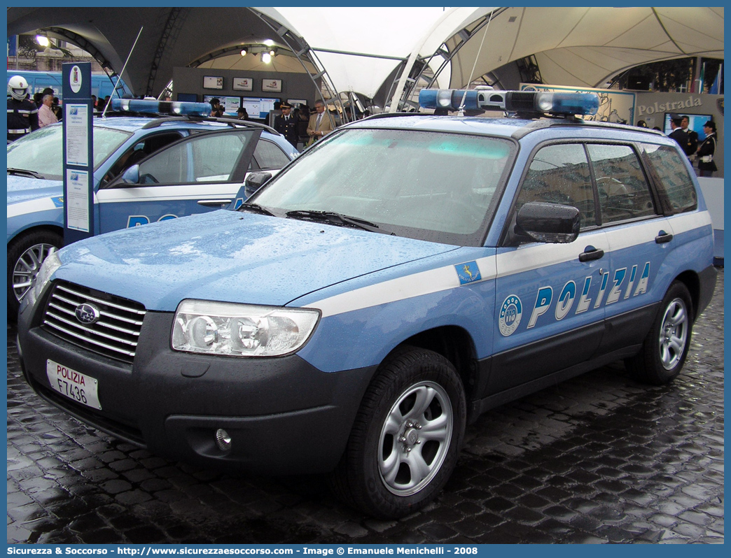 Polizia F7436
Polizia di Stato
Polizia Stradale
Subaru Forester IV serie
Esemplare equipaggiato con
sistemi "Falco" e "Provida"
Parole chiave: Polizia di Stato;Polizia;PS;P.S.;Stradale;Subaru;Forester;F7436