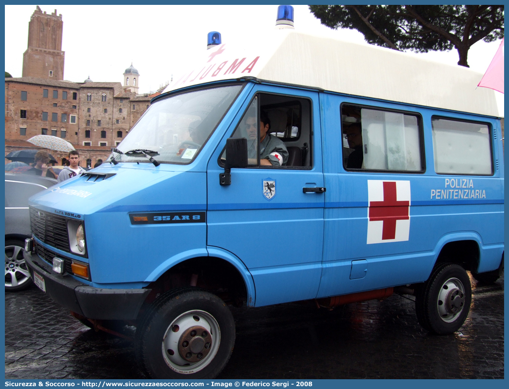 Polizia Penitenziaria 689AA
Polizia Penitenziaria
Nucleo Traduzioni e Piantonamenti
Alfa Romeo AR8 4x4
Parole chiave: 689AA;Polizia Penitenziaria;Nucleo Traduzioni e Piantonamenti;Ambulanza;Alfa Romeo AR8 4x4