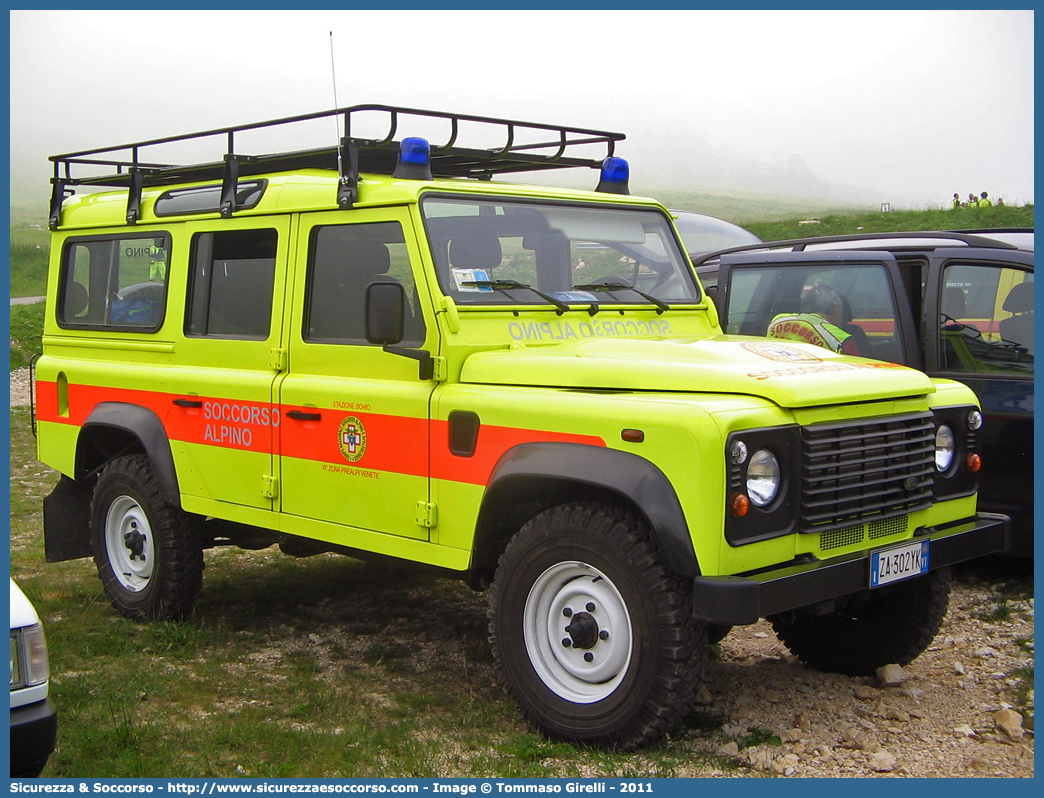 -
Corpo Nazionale
Soccorso Alpino e Speleologico
Delegazione Alpina
XI Prealpi Venete
Stazione di Schio
Land Rover Defender 110
Parole chiave: CNSAS;C.N.S.A.S.;Corpo;Nazionale;Soccorso;Alpino;Speleologico;Veneto;SASV;S.A.S.V.;Schio;Land Rover;Defender;110