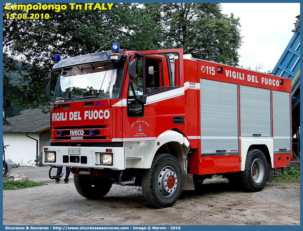 VF F27TN
Corpo Vigili del Fuoco Volontari Baselga di Pinè
Iveco Magirus 135E24 I serie "Grizzly"
Parole chiave: VF;V.F.;Vigili del Fuoco;Vigili;Fuoco;Volontari;Baselga di Pinè;Iveco;Magirus;135E24 I serie;Grizzly;F27TN