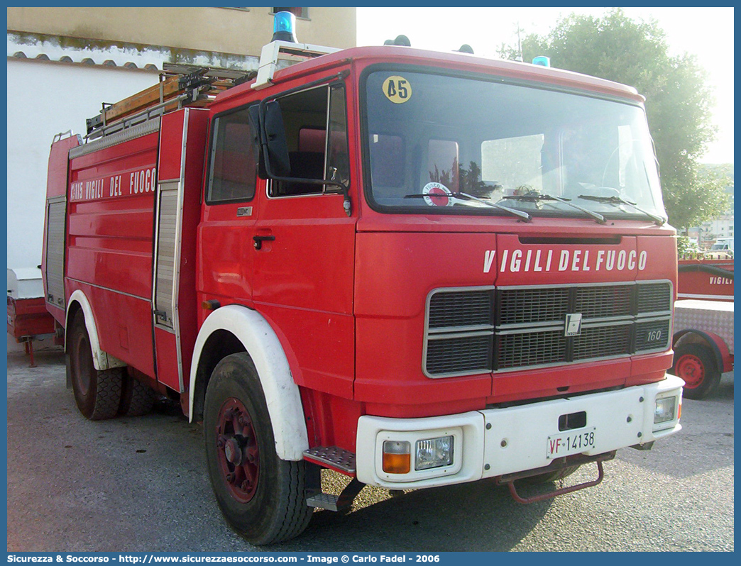 VF 14138
Corpo Nazionale Vigili del Fuoco
Iveco 160NC
Allestitore Baribbi S.p.A.
Parole chiave: VVF;V.V.F.;Corpo;Nazionale;Vigili;del;Fuoco;ABP;A.B.P.;AutoBottePompa;AutoBotte;Fiat;Iveco;160NC;160;NC