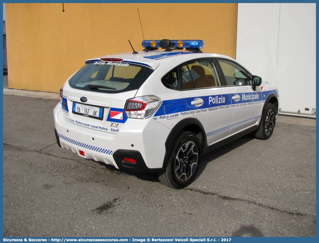 Polizia Locale YA167AK
Polizia Municipale
Unione Pedemontana Parmense
Subaru XV I serie restyling
Allestitore Bertazzoni S.r.l.
Parole chiave: Polizia;Locale;Municipale;Pedemontana Parmense;Collecchio;Felino;Montechiarugolo;Sala Baganza;Traversetolo;Subaru;XV;Bertazzoni;YA167AK;YA 167 AK