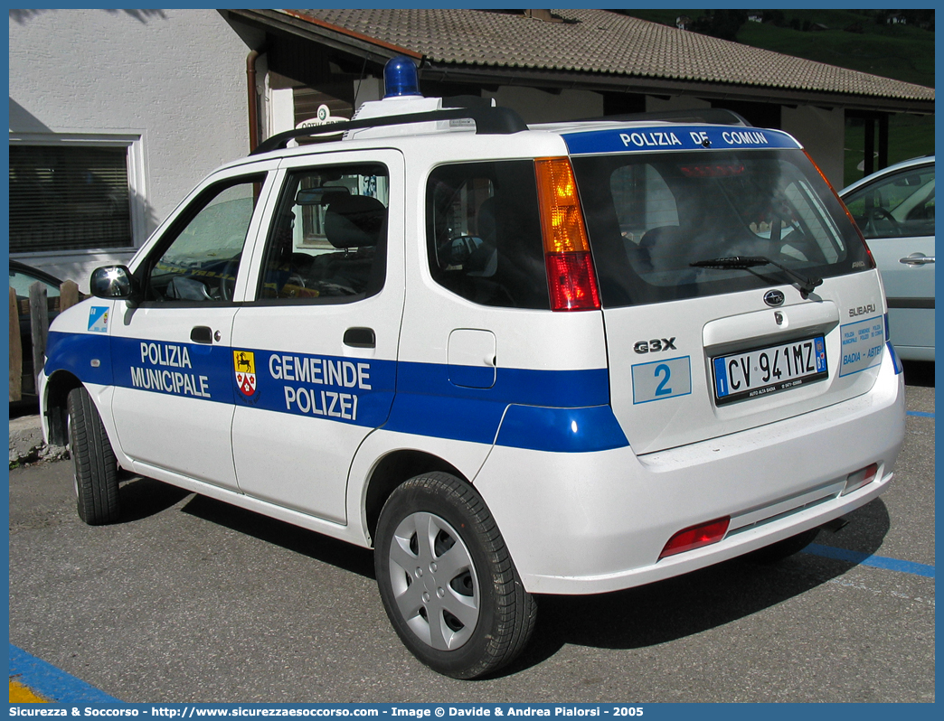 -
Polizia Municipale
Comune di Badia
Subaru Justy G3X
Parole chiave: Polizia;Locale;Municipale;Gemeindepolizei;De Comun;Badia;Abtei;Subaru;Justy;G3X