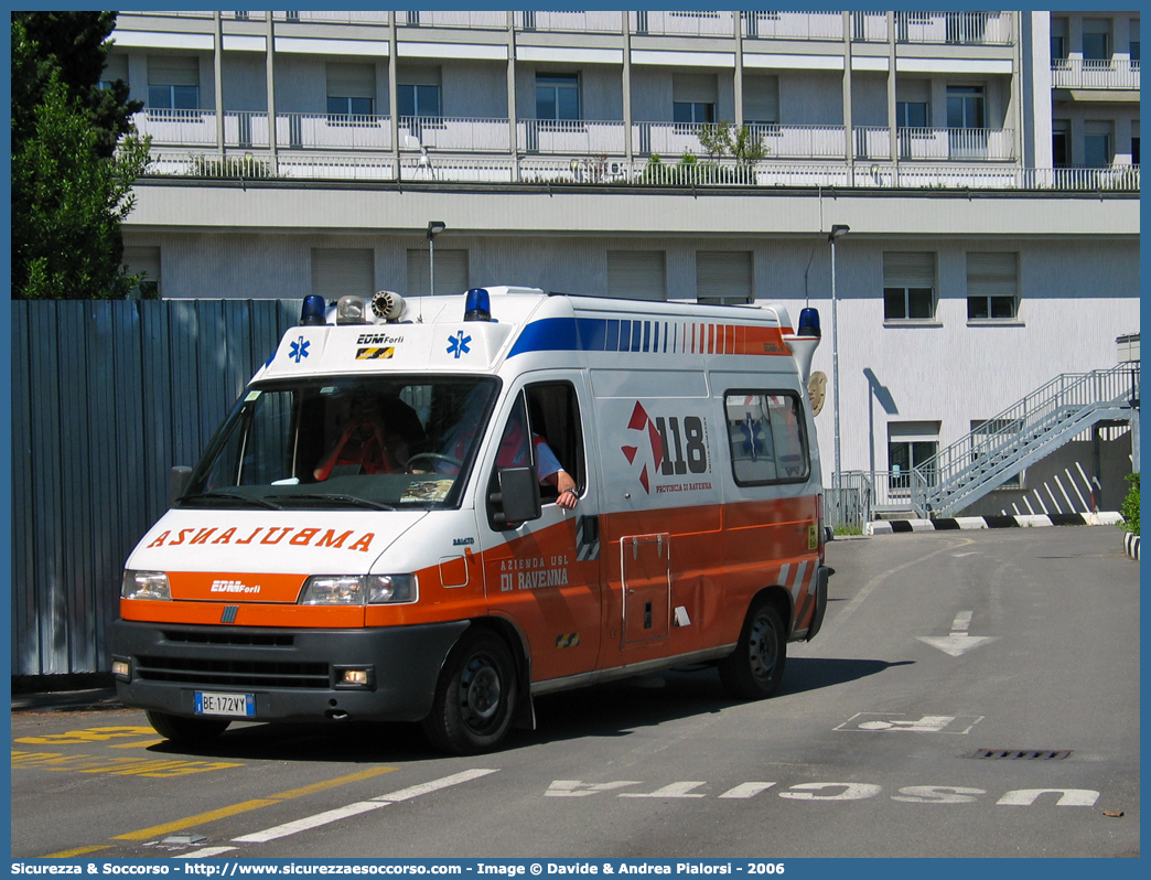 RA 09
118 Romagna Soccorso
Ambito Territoriale di Ravenna
Fiat Ducato II serie
Allestitore EDM S.r.l.
Parole chiave: Fiat;Ducato;118;Romagna;Ravenna;Soccorso;Ambulanza;Autoambulanza;EDM;E.D.M.