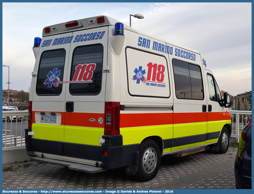 FALCO 24
118 San Marino Soccorso
Fiat Ducato II serie restyling
Allestitore Vision S.r.l.
(variante)
Parole chiave: 118;San Marino;Soccorso;Ambulanza;Autoambulanza;Fiat;Ducato;Vision