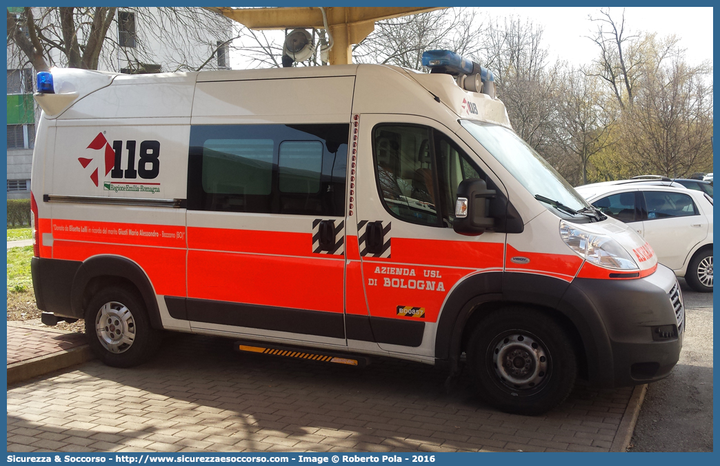 BO 0857
118 Bologna Soccorso
Fiat Ducato III serie
Allestitore Vision S.r.l.
Parole chiave: 118;Bologna;Soccorso;Ambulanza;Autoambulanza;Fiat;Ducato;Vision