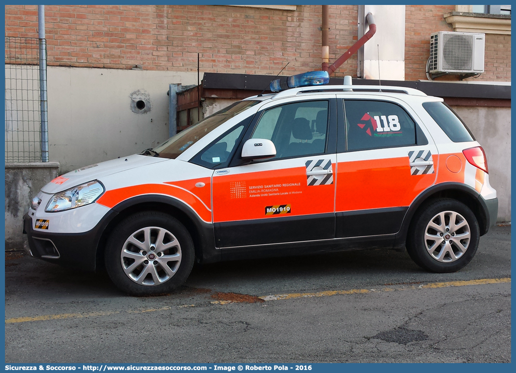 MO 1910
118 Modena Soccorso
Fiat Sedici II serie
Allestitore Vision S.r.l.
(variante)
Parole chiave: 118;Modena;Soccorso;Automedica;Automedicalizzata;Auto Medica;Auto Medicalizzata;Fiat;Sedici;Vision