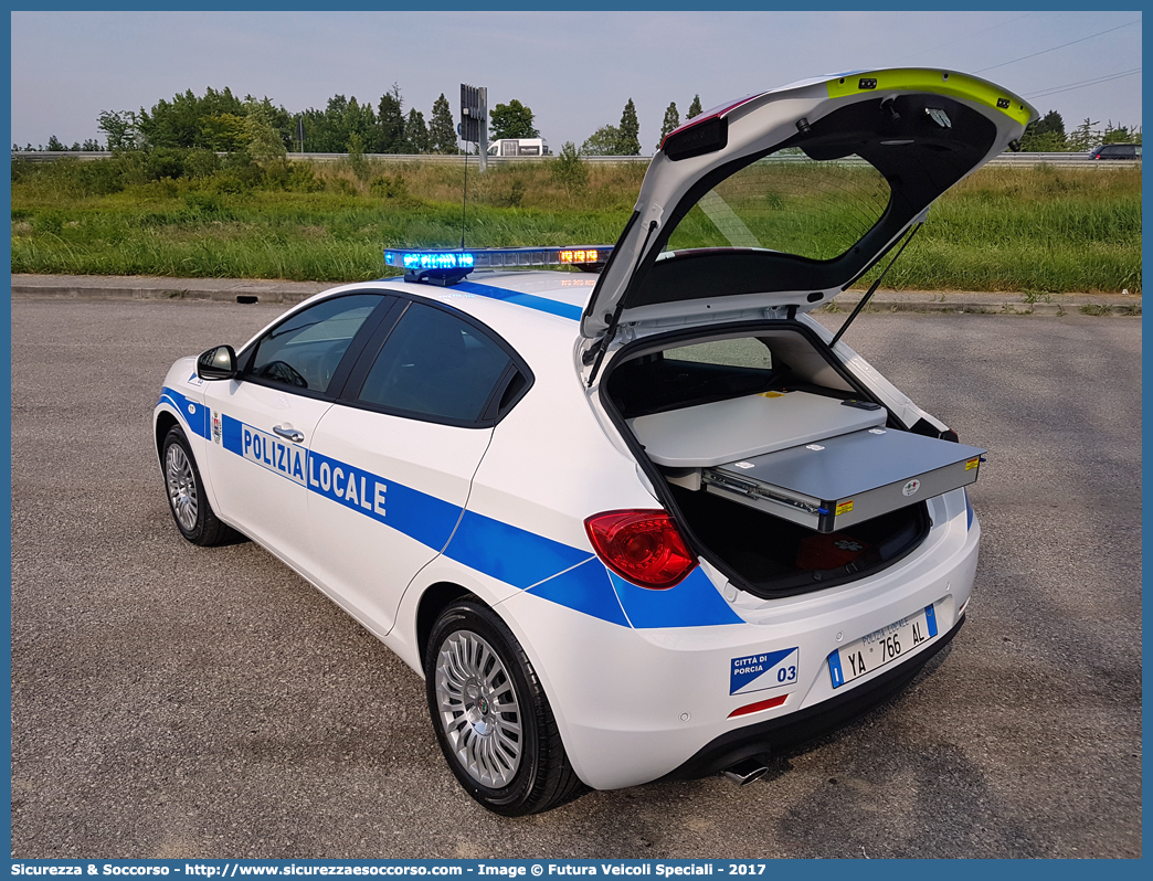 Polizia Locale YA766AL
Polizia Locale
Comune di Porcia
Alfa Romeo Nuova Giulietta
I serie II restyling
Allestitore Futura Veicoli Speciali
Parole chiave: Polizia;Locale;Comunale;Municipale;Porcia;Alfa Romeo;Nuova Giulietta;Futura;YA766AL;YA 766 AL