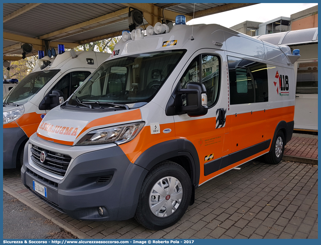 MO 1401
118 Modena Soccorso
Fiat Ducato III serie restyling
Allestitore Vision S.r.l.
Parole chiave: 118;Modena;Soccorso;Ambulanza;Autoambulanza;Fiat;Ducato;X290;X 290;Vision