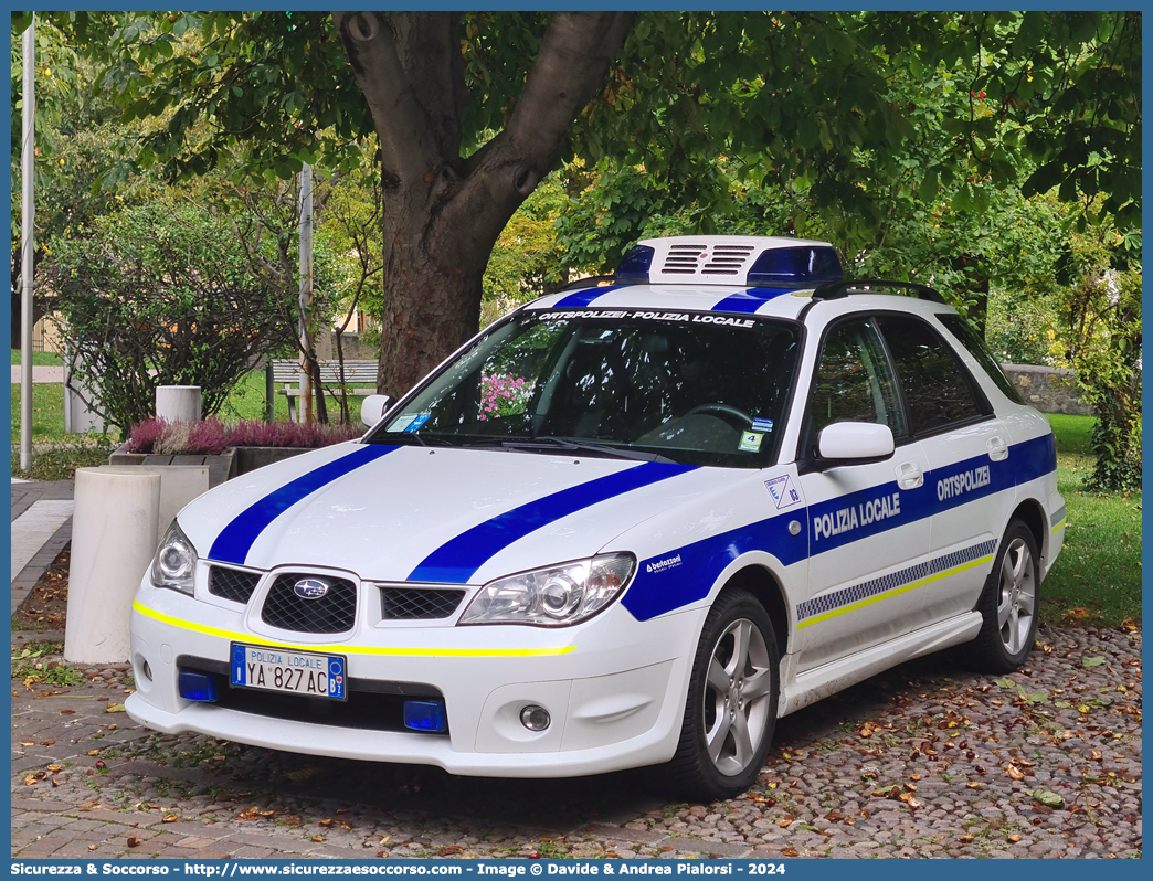 Polizia Locale YA827AC
Polizia Locale
Comune di Silandro
Subaru Impreza Wagon
II serie II restyling
Allestitore Bertazzoni S.r.l.
Parole chiave: Polizia;Locale;Municipale;Silandro;Schlanders;Subaru;Impreza;Wagon;SW;S.W.;Bertazzoni;YA827AC;YA 827 AC