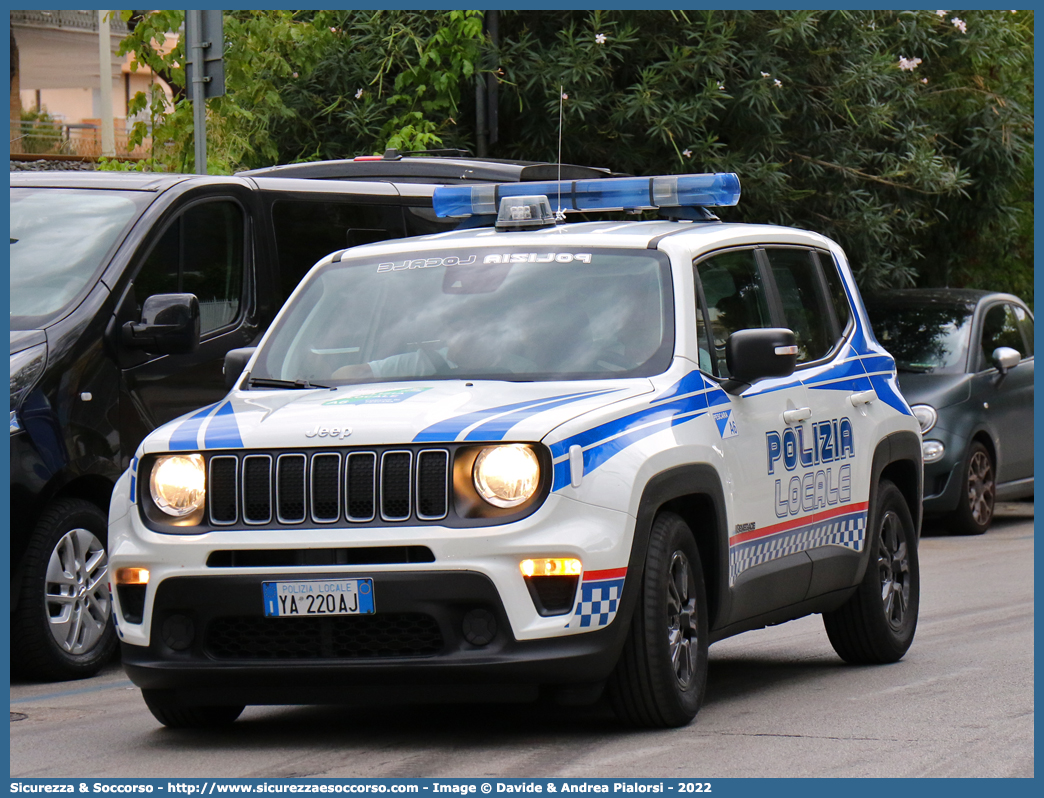 Polizia Locale YA220AJ
Polizia Locale
Comune di Pescara
Jeep Renegade I serie restyling
Allestitore Ciabilli S.r.l.
Parole chiave: Polizia;Locale;Municipale;Pescara;Jeep;Renegade;Ciabilli;YA220AJ;YA 220 AJ