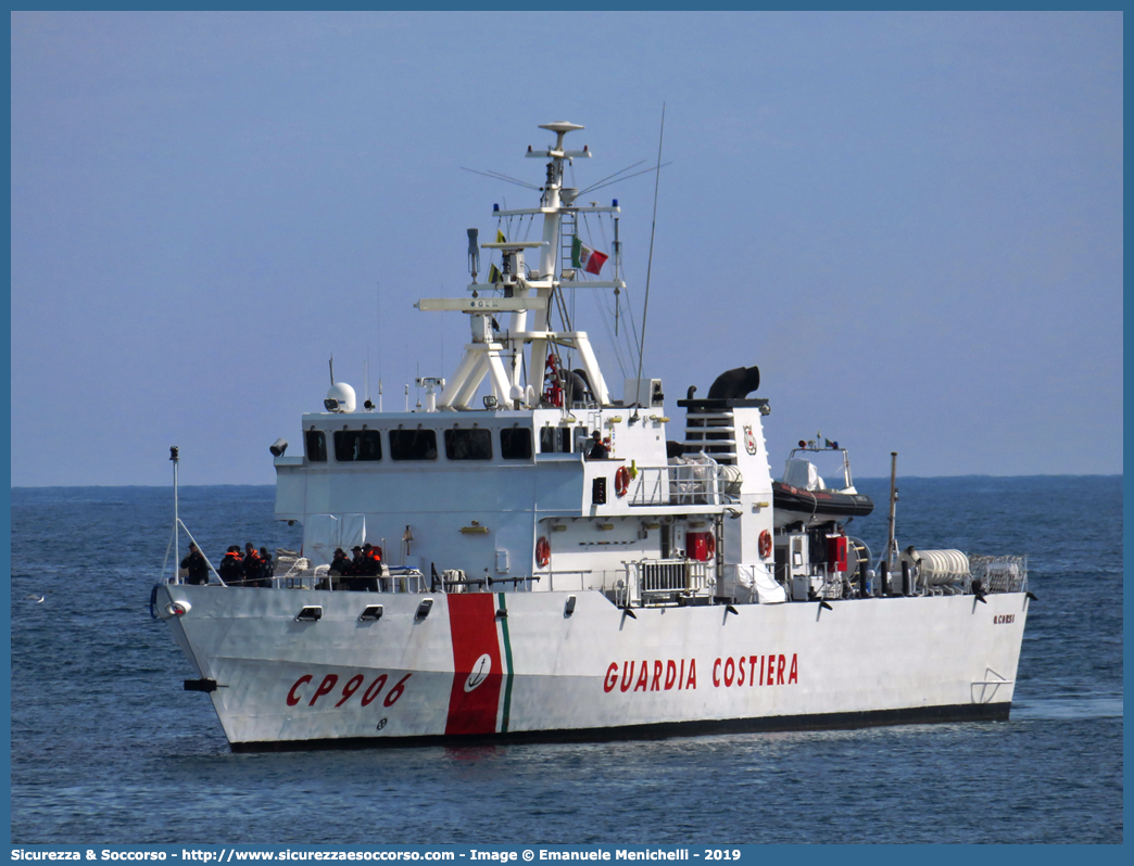 CP 906 "Oreste Corsi"
Corpo delle Capitanerie di Porto
Guardia Costiera
Pattugliatore d'Altura Classe "Saettia"
Parole chiave: Guardia;Costiera;Capitaneria;Capitanerie;Porto;Pattugliatore;Pattugliatori;Altura;Classe;Saettia;CP;C.P.;G.C.;GC;906;CP906;CP 906;Oreste;Corsi