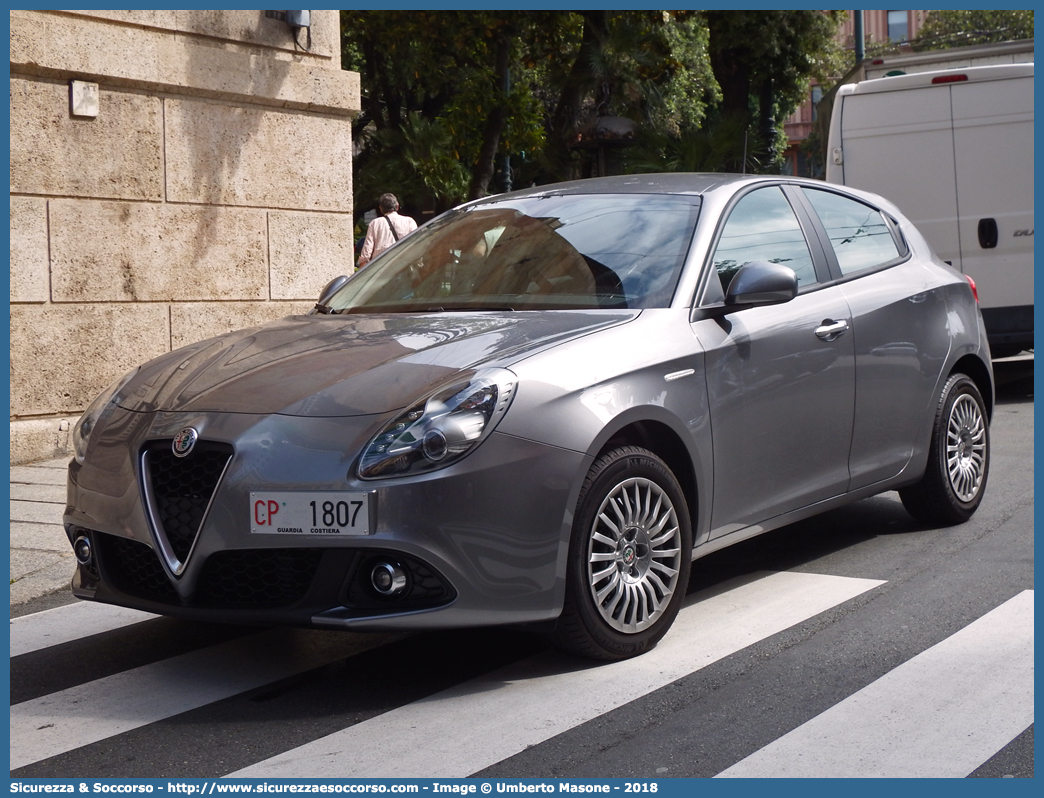 CP 1807
Corpo delle Capitanerie di Porto
Guardia Costiera 
Alfa Romeo Nuova Giulietta
I serie II restyling
Parole chiave: CP;GC;C.P.;G.C.;Guardia Costiera;Capitaneria;di;Porto;Alfa;Romeo;Nuova Giulietta