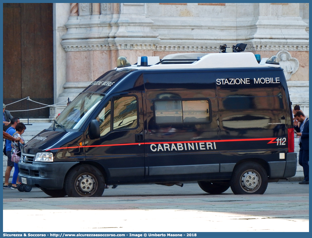 CC BV985
Arma dei Carabinieri
Fiat Ducato II serie restyling
Stazione Mobile
Allestitore Elevox S.r.l.
Parole chiave: CC;C.C.;Arma;Carabinieri;Fiat;Ducato;Stazione;Mobile;Elevox