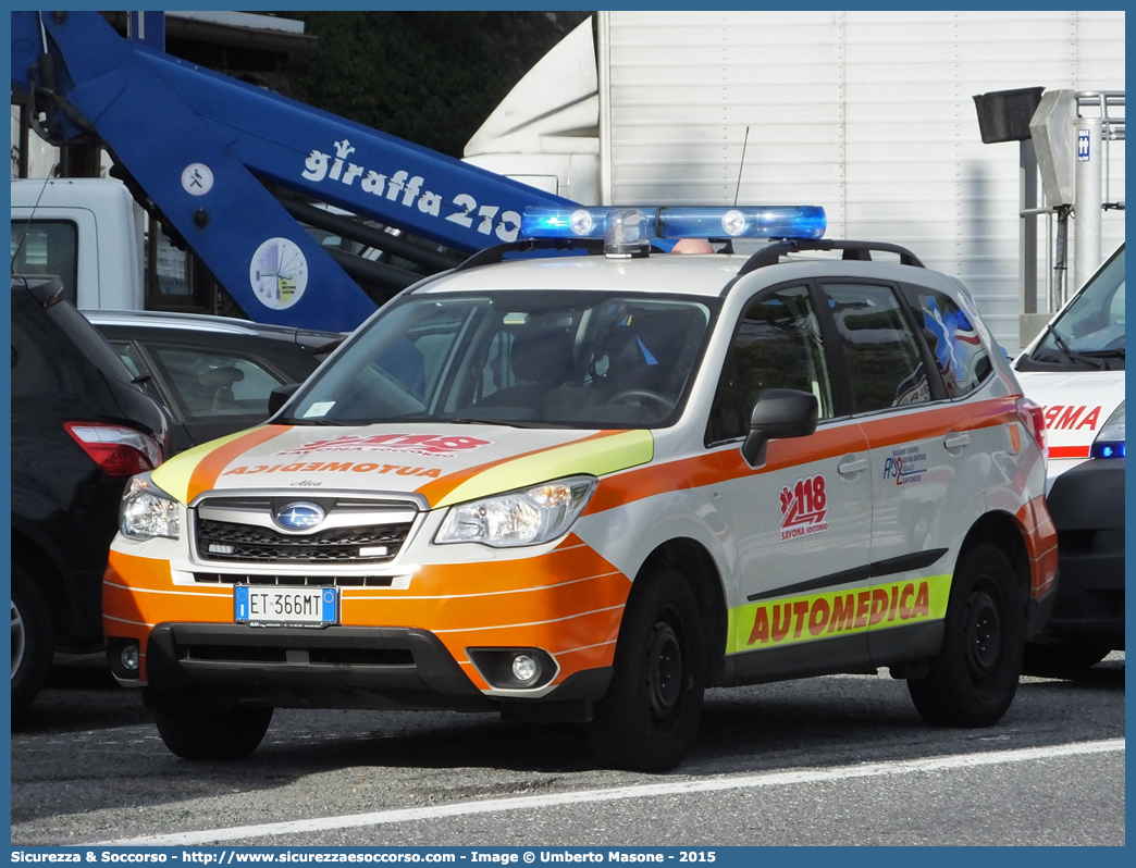 SIERRA 1
118 Savona Soccorso
Subaru Forester VI serie
Allestitore Alea Italia S.r.l.
Parole chiave: 118;Savona;Soccorso;Automedica;Subaru;Forester;Alea