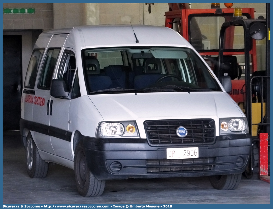 CP 2906
Corpo delle Capitanerie di Porto
Guardia Costiera 
Fiat Scudo III serie
Parole chiave: CP;C.P.;GC;G.C.;Guardia;Costiera;Capitaneria;Capitanerie;di;Porto;Fiat;Scudo