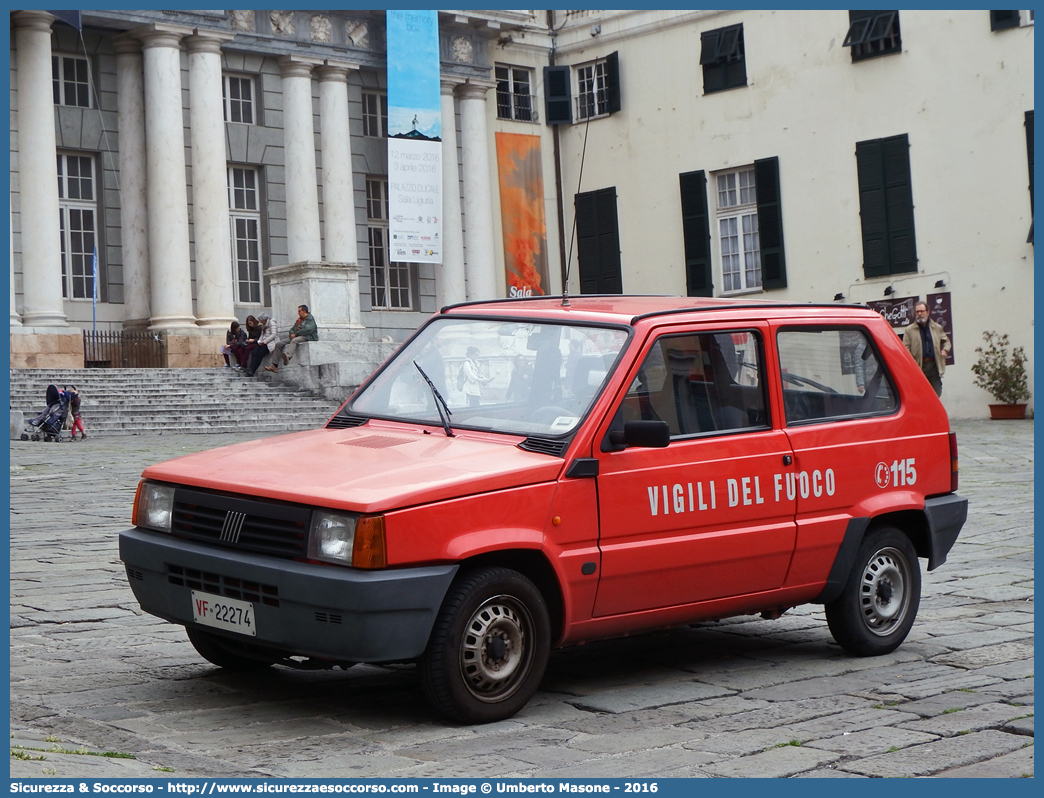 VF 22274
Corpo Nazionale Vigili del Fuoco
Fiat Panda II serie
Parole chiave: VVF;V.V.F.;Corpo;Nazionale;Vigili;del;Fuoco;Fiat;Panda