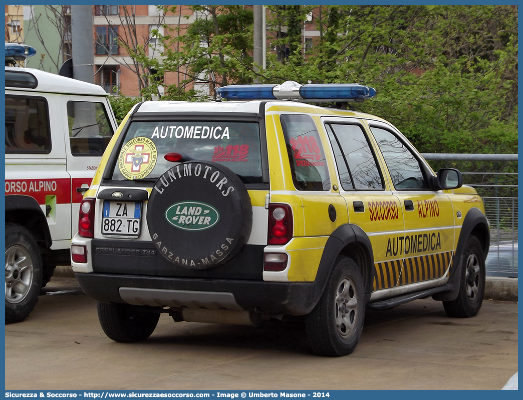 -
Corpo Nazionale
Soccorso Alpino e Speleologico
Delegazione Alpina
XXXI Liguria di Levante
Stazione di La Spezia
Land Rover Freelander
I serie restyling
Parole chiave: CNSAS;C.N.S.A.S.;Corpo;Nazionale;Soccorso;Alpino;Speleologico;Liguria;SASL;S.A.S.L.;La Spezia;Land Rover;Freelander