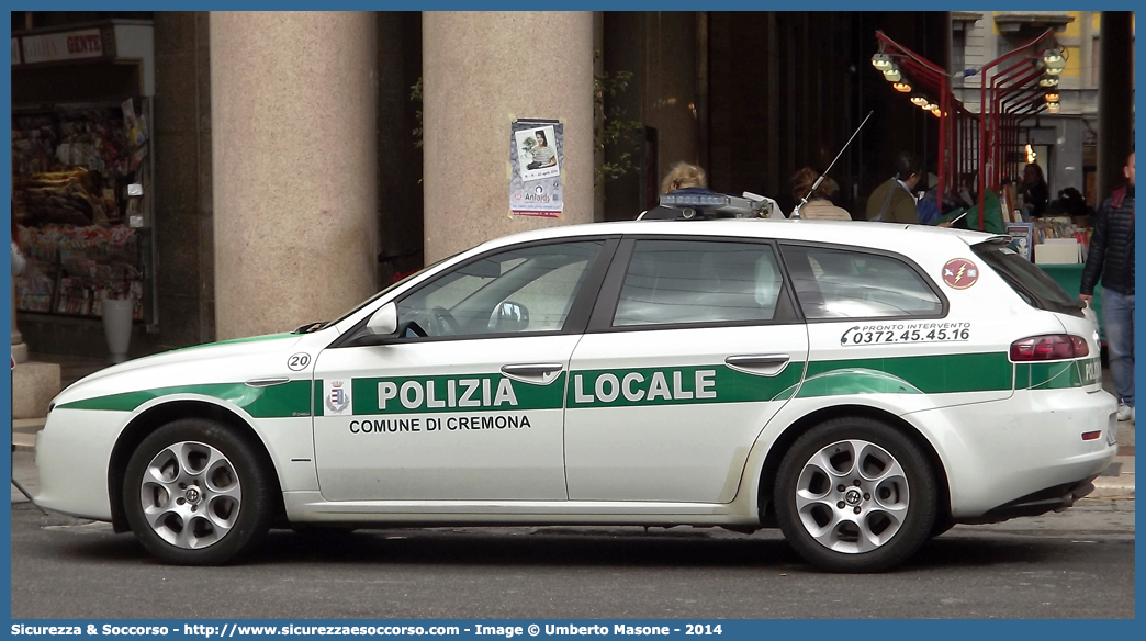 Polizia Locale YA947AA
Polizia Locale
Comune di Cremona
Alfa Romeo 159 Sportwagon
Allestitore Ciabilli S.r.l.
Parole chiave: Polizia;Locale;Municipale;Cremona;Alfa Romeo;159;Sportwagon;Sport;Station;Wagon;SW;S.W.;Ciabilli;YA947AA;YA 947 AA