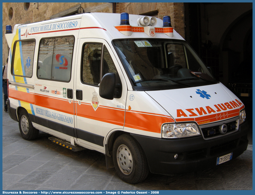 17
Misericordia di San Gimignano
Fiat Ducato II serie restyling
Allestitore Alessi e Becagli
Parole chiave: Misericordie;Misericordia;San Gimignano;Alessi e Becagli;A&B;Fiat;Ducato;Ambulanza