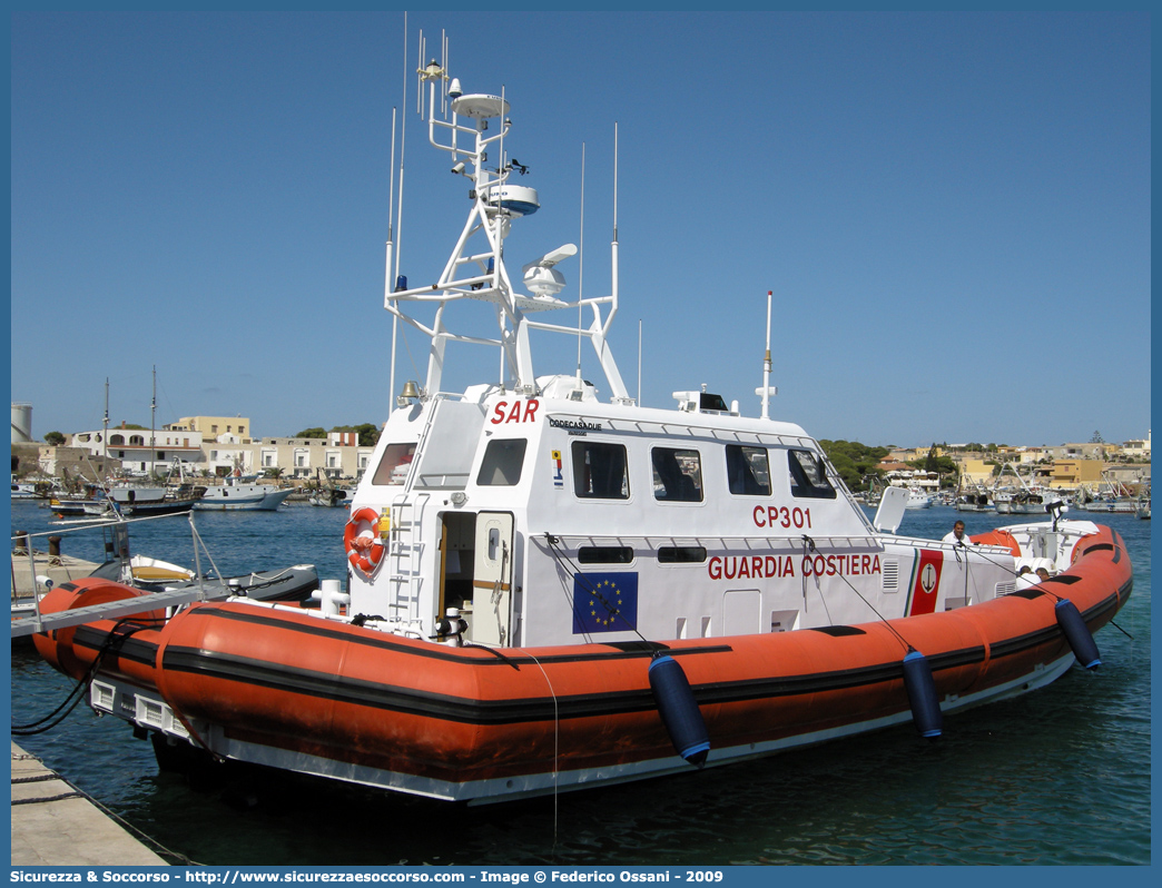 CP 301
Corpo delle Capitanerie di Porto
Guardia Costiera
Vedetta SAR Ognitempo Classe 300
"Ammiraglio Francese"
Cantieri Navali CodecasaDue S.p.A.
Parole chiave: CP;C.P.;G.C.;GC;Guardia;Costiera;Capitaneria;Capitanerie;Porto;Vedetta;Vedette;Costiera;Costiere;Classe;300;SAR;Ammiraglio;Francese;Codecasa