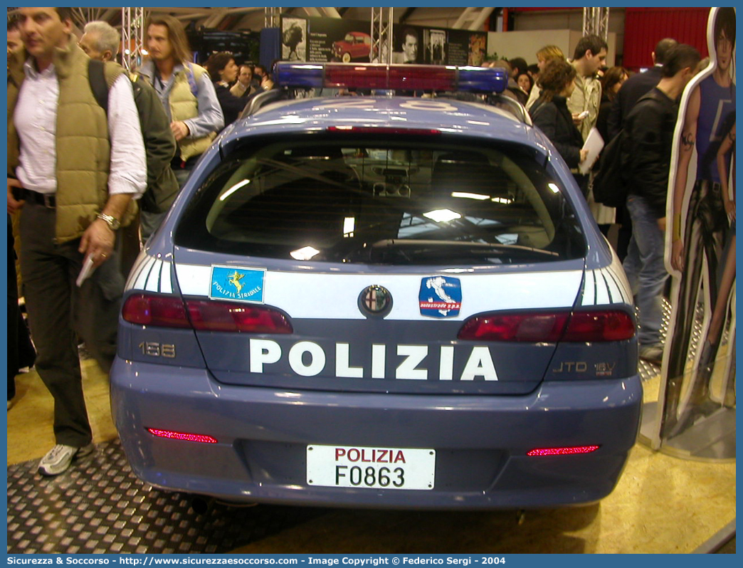 Polizia F0863
Polizia di Stato
Polizia Stradale
Autostrade per l'Italia S.p.A.
Alfa Romeo 156 Sportwagon II serie
Parole chiave: Polizia di Stato;Polizia Stradale;Autostrade per l'Italia S.p.A.;Autostrade S.p.A.;Autostrade;Italia;Alfa Romeo;156;Sportwagon