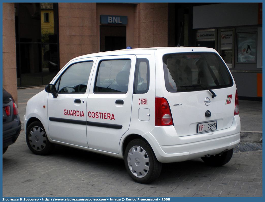 CP 2985
Corpo delle Capitanerie di Porto
Guardia Costiera 
Opel Agila I serie
Parole chiave: Guardia Costiera;Capitaneria di Porto;Opel;Agila