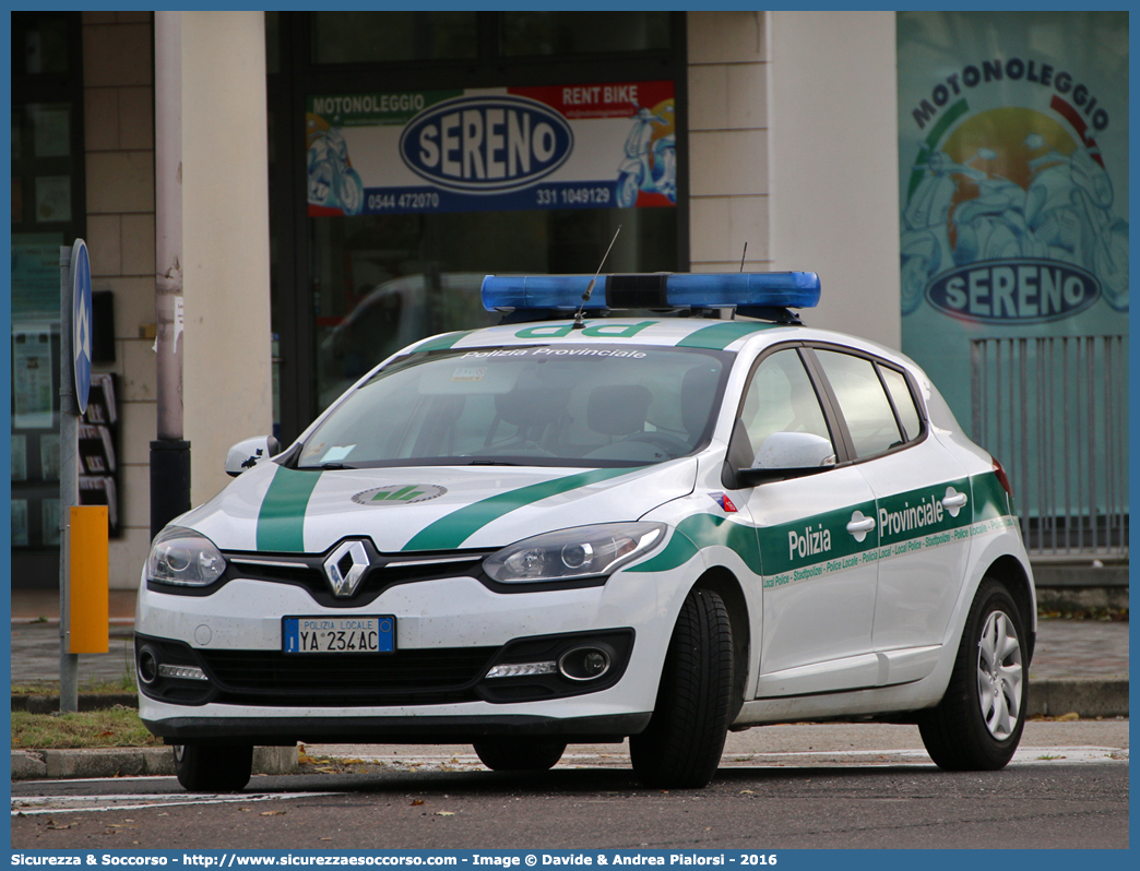 Polizia Locale YA234AC
Polizia Provinciale
Provincia di Ravenna
Renault Megane V serie
Allestitore Focaccia Group S.r.l.
Parole chiave: Polizia;Locale;Provinciale;Ravenna;Renault;Megane;Focaccia;YA234AC;YA 234 AC