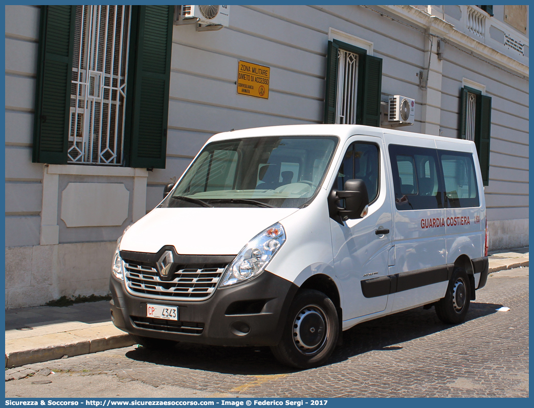 CP 4343
Corpo delle Capitanerie di Porto
Guardia Costiera
Renault Master IV serie
Parole chiave: CP;C.P.;GC;G.C.;Guardia;Costiera;Capitaneria;Capitanerie;di;Porto;Renault;Master