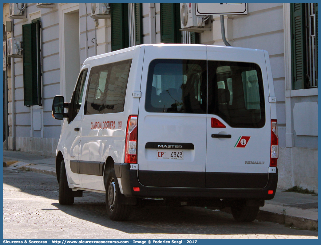 CP 4343
Corpo delle Capitanerie di Porto
Guardia Costiera
Renault Master IV serie
Parole chiave: CP;C.P.;GC;G.C.;Guardia;Costiera;Capitaneria;Capitanerie;di;Porto;Renault;Master