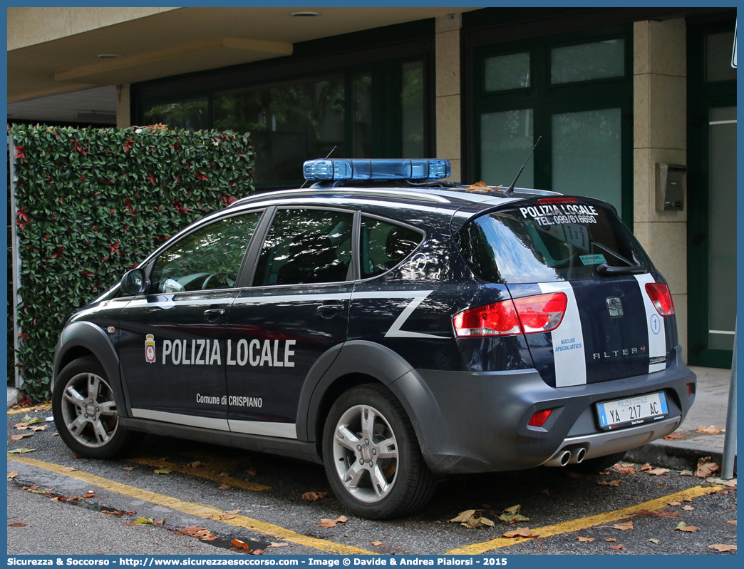 Polizia Locale YA217AC
Polizia Locale
Comune di Crispiano
Seat Altea Freetrack
Parole chiave: Polizia;Locale;Municipale;Crispiano;Seat;Altea;Freetrack;YA217AC;YA 217 AC