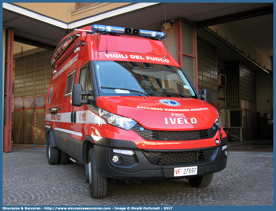 VF 27697
Corpo Nazionale Vigili del Fuoco
Nucleo Soccorso Subacqueo e Acquatico
Iveco Daily 70-170 VI serie
Allestitore DiviTec S.r.l.
Parole chiave: Corpo;Nazionale;Vigili del Fuoco;Vigili;Fuoco;Iveco;Daily;70-170;70 - 170;NSSA;N.S.S.A.;Soccorso;Subacqueo;Acquatico;Sommozzatori;Subacquei