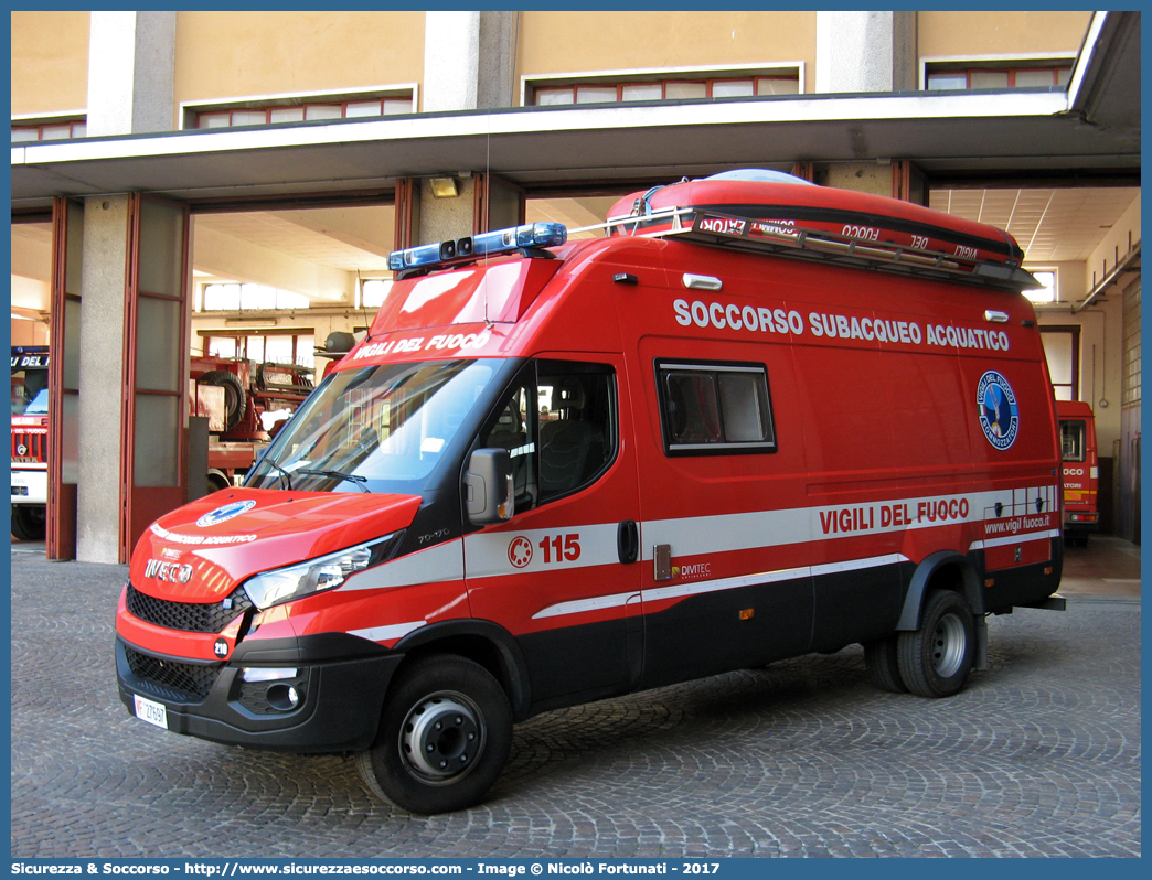 VF 27697
Corpo Nazionale Vigili del Fuoco
Nucleo Soccorso Subacqueo e Acquatico
Iveco Daily 70-170 VI serie
Allestitore DiviTec S.r.l.
Parole chiave: Corpo;Nazionale;Vigili del Fuoco;Vigili;Fuoco;Iveco;Daily;70-170;70 - 170;NSSA;N.S.S.A.;Soccorso;Subacqueo;Acquatico;Sommozzatori;Subacquei