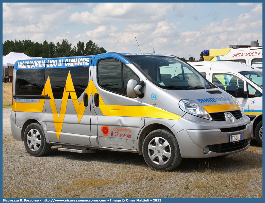 21
Misericordia di Lido di Camaiore
Renault Trafic III serie
Allestitore CEVI S.n.c.
Parole chiave: Misericordia;Misericordie;Lido di Camaiore;Renault;Trafic;CEVI;C.E.V.I.;Carrozzeria Europea